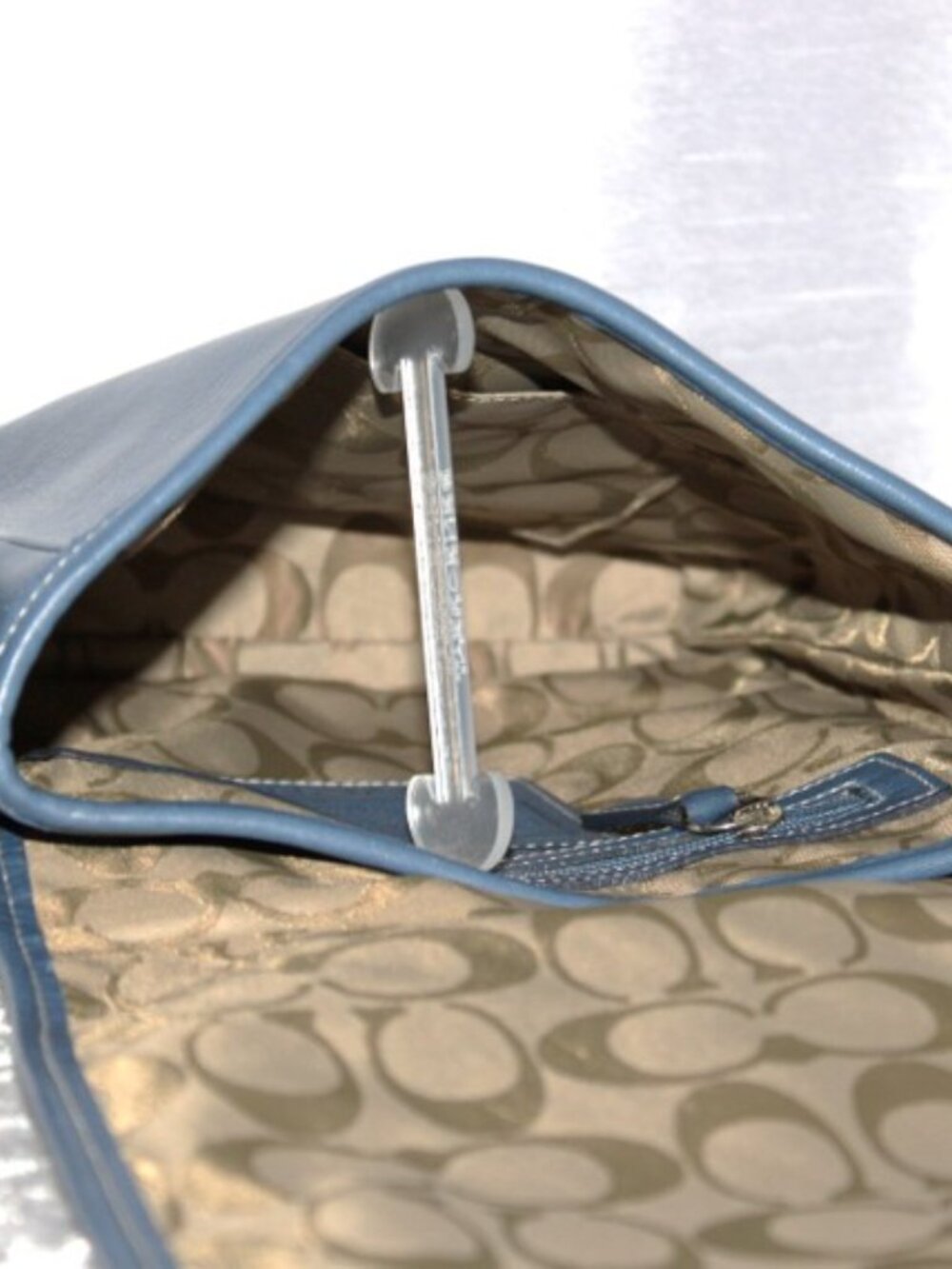 Coach Blue Leather Crossbody Bag Flap Messenger Adjustable Strap Classic - Picture 7 of 8